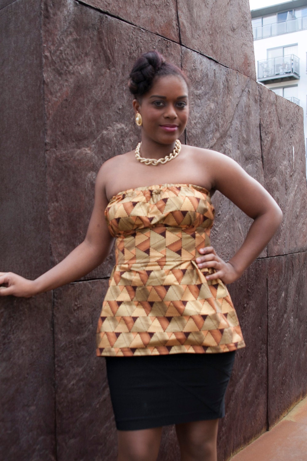 Ankara metalic boob tube top with BELT - GITAS PORTAL