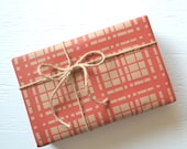10 feet RED PLAID wrapping paper, 2 x 10 feet, masculine gift wrap, rustic country charm