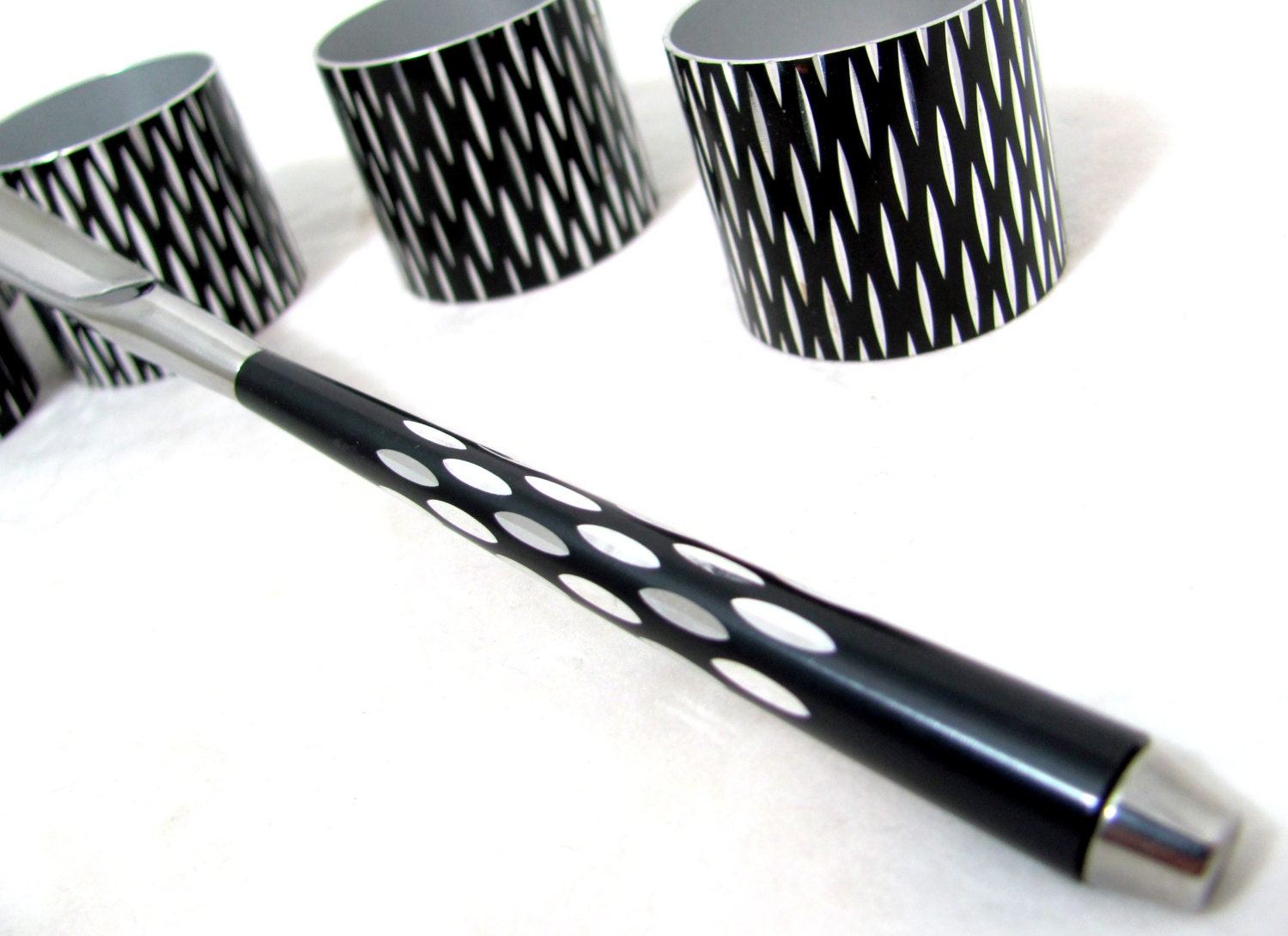 REDUCED Modernist Pickle Fork, Spear & Jackson Diamond Cut Sheffield Stainless Steel 'Cosmic' Pickle Fork, Boxed 1960s