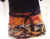 Trout in the Sunset Utility apron, 4 pocket Teacher apron, Crafter Half apron, Vender, Seller Multi Pocket Apron