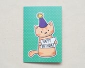 Cat Happy Birthday Card