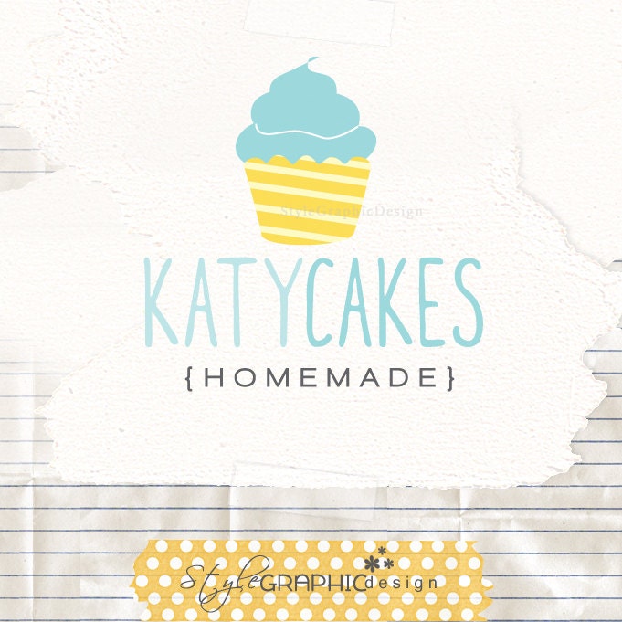 Cupcake logo pre designed logo and watermark pretty branding