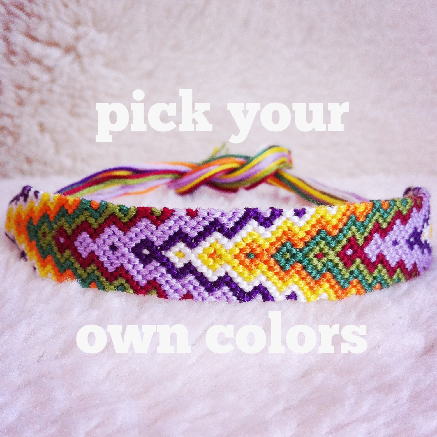 Friendship Bracelet - MADE TO ORDER: Braided Handmade Embroidery Floss Fiber Friendship Bracelet - Wide Graduated Arrowhead