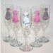 5 Personalized Bride and Bridesmaid Champagne Flutes with Name