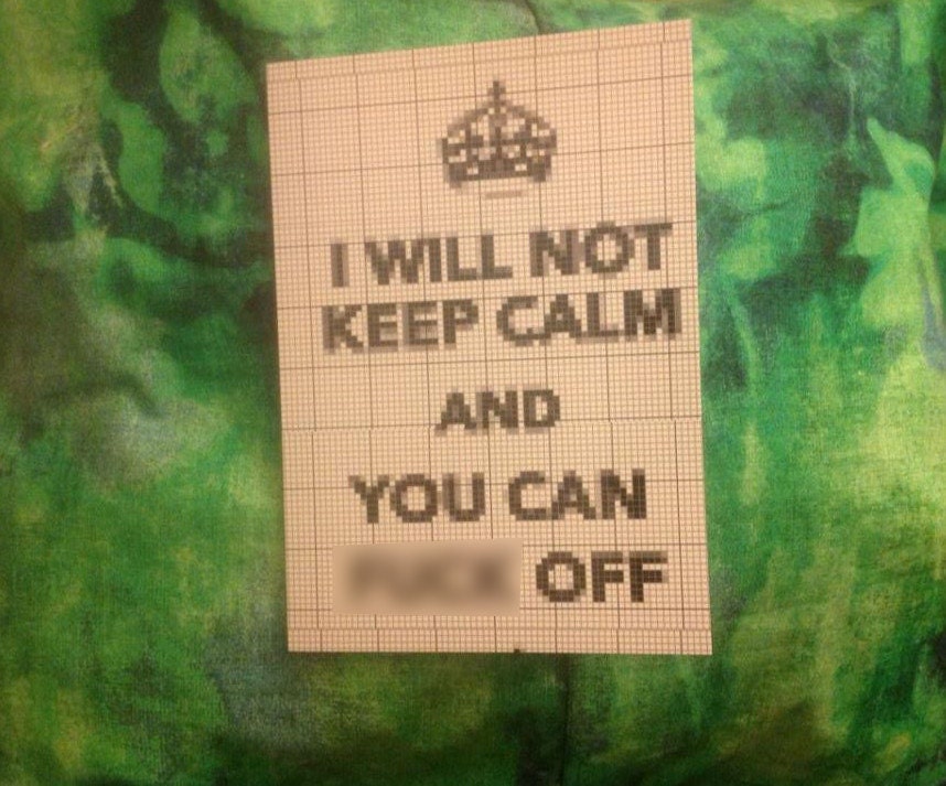 I will not keep Calm and You Can Fxck Off Cross Stitch  - Blank Greeting Card - Customized for You