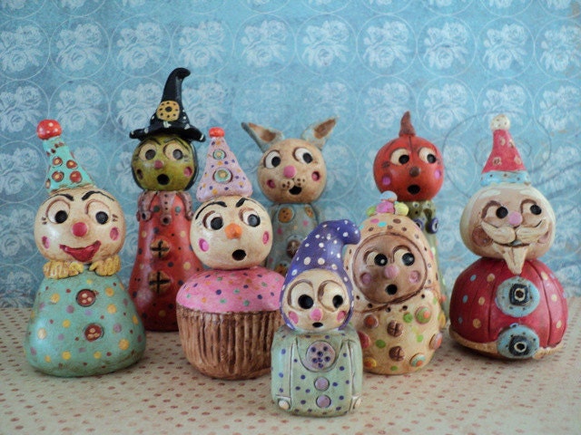 Vintage Folk Art Dolls HAndmade in USA by Tina