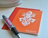 FLEUR de LIS - Custom Notecard - set of 8 - Personalized stationery / Personal stationary