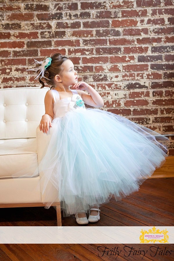 Tiffany Blue Flower Girl Dress