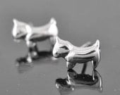dog earring, sterling silver earring, stud earrings, eco friendly recycled silver, bridesmaid gift, wedding gift