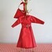vintage 60s doll clothes - LADY in RED barbie rain coat & matching purse
