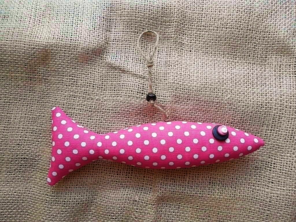 Pink Fish - Polka Dot Ornament - Beachy Ornament - Clearance Sale