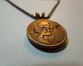 Love Customized Penny Necklace - Hand stamped