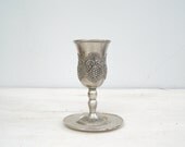 Vintage 'Kiddush' Glass, Vintage Goblet, Silver plated wine glass and saucer' Jewish Ritual, Judism, Traditional