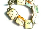 Resin Jewelry, Recycled jewelry, Starbucks Jewelry, Custom Bracelets, Silver Bracelets (Drinks)