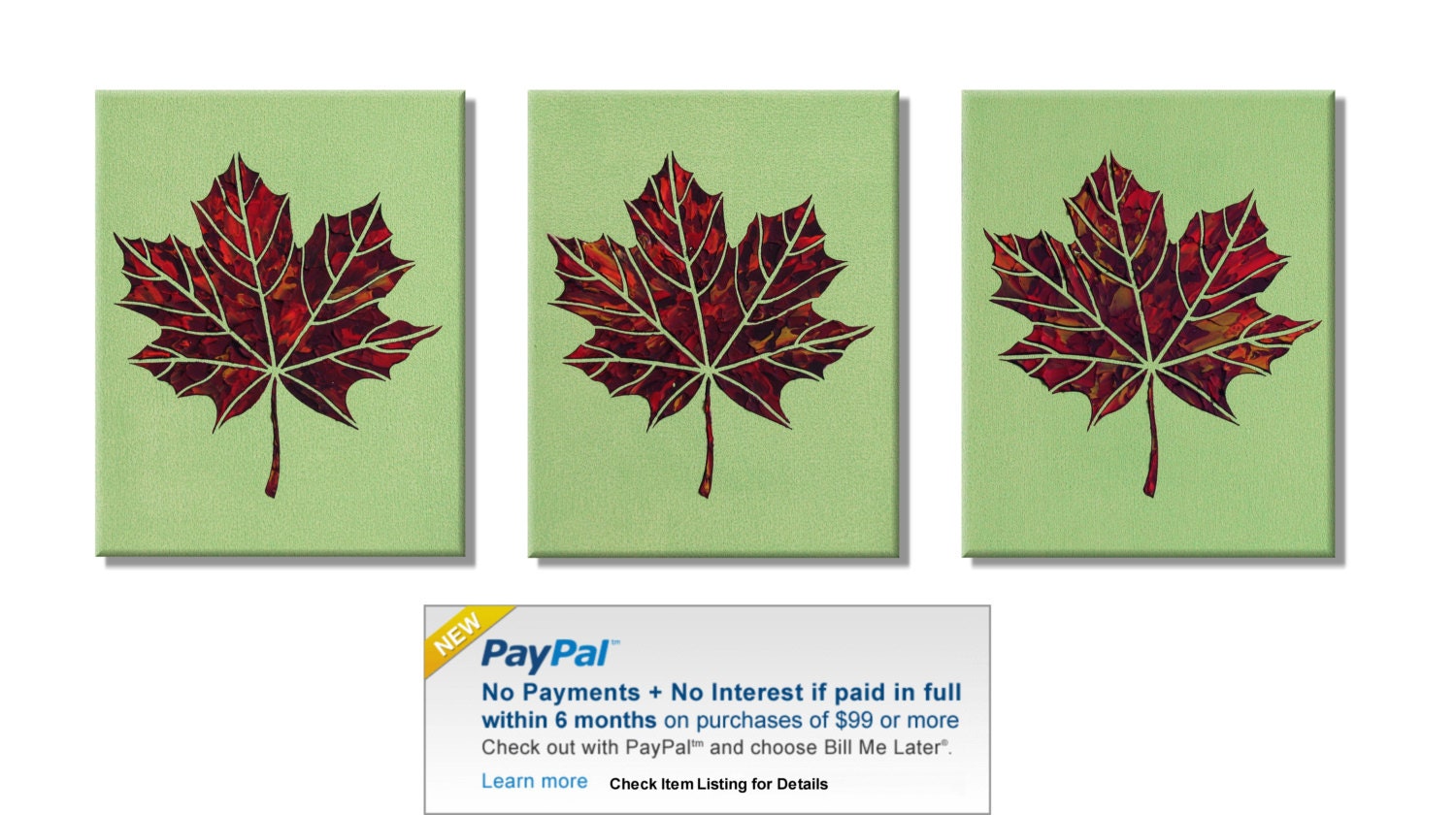Fall Leaves. Each One is UNIQUE. Original Handpainted Acrylic Thick 3d Texture Impasto Palette Knife Painting. Size 8 x 10 (3).