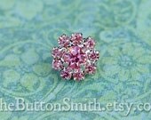 Rhinestone Buttons "Cleopatra"(11mm) RS-001 in Pink- 5 piece set