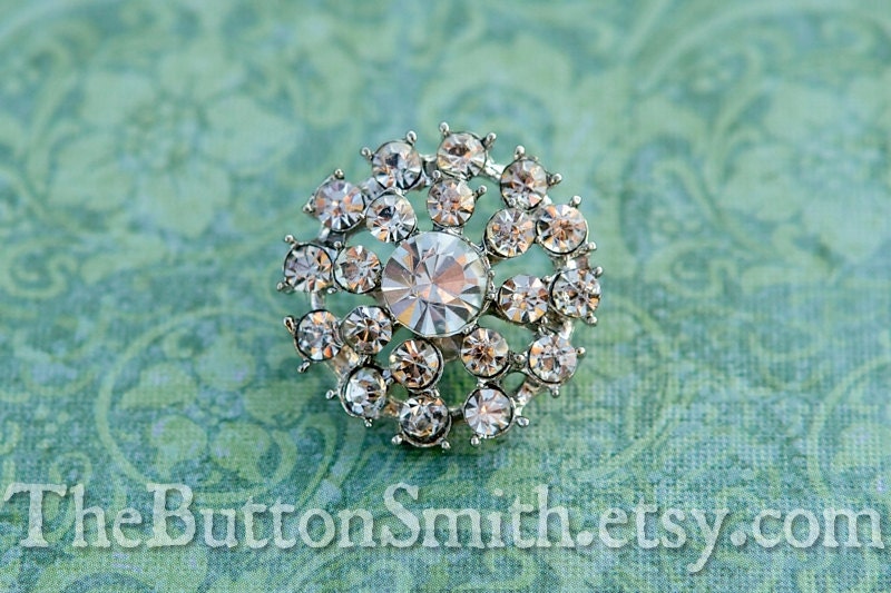 Rhinestone Buttons "Elizabeth" (21mm) RS-034 - 5 piece set