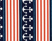 Michael Miller fabric for quilt or craft Stay the Course in Navy Half yard