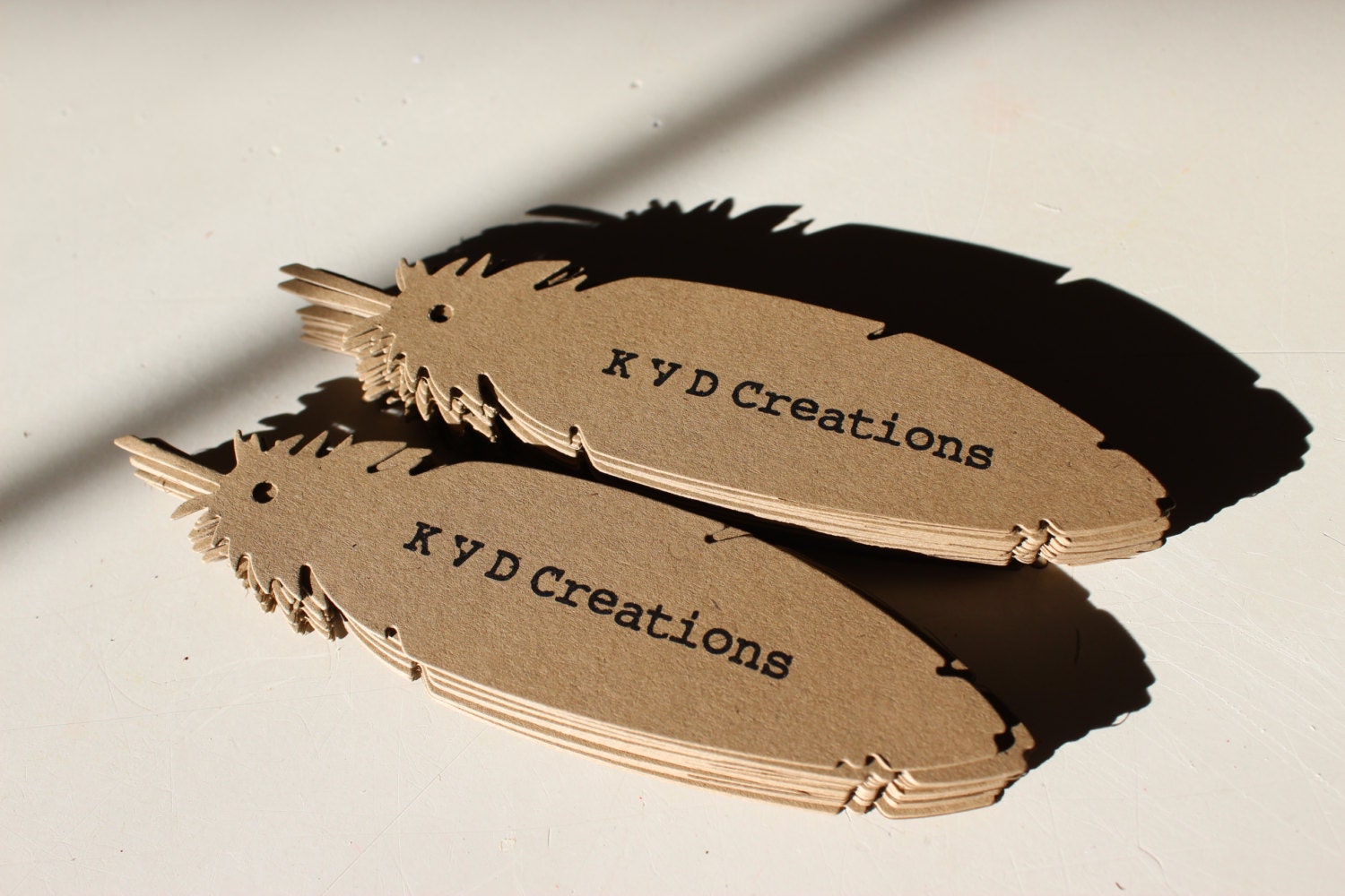 Custom Kraft Brown Feather Tags for Labeling Gifts, Wedding Favors, Paper Crafts or Price Tags - Set of 200 Il_170x135