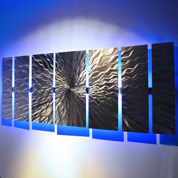Color Changing LED Modern Abstract Metal Wall Art by DV8Studio