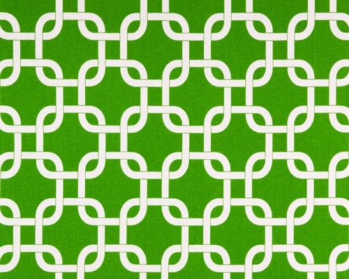 12x72" Kelly Green and White Chain Lattice Table Runner - Modern Design Buffet Server/Table Runner  Weddings - Customizable