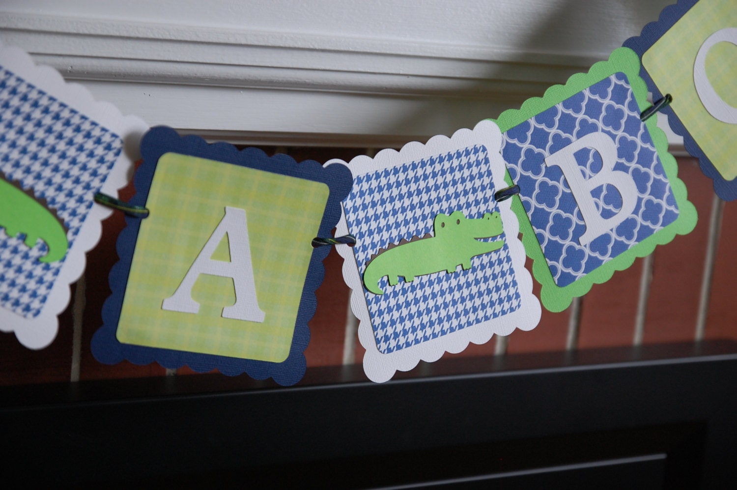 Alligator It's A Boy Banner, Baby Shower Banner, Alligator Theme, Alligator Party, Navy Lime White Il_170x135