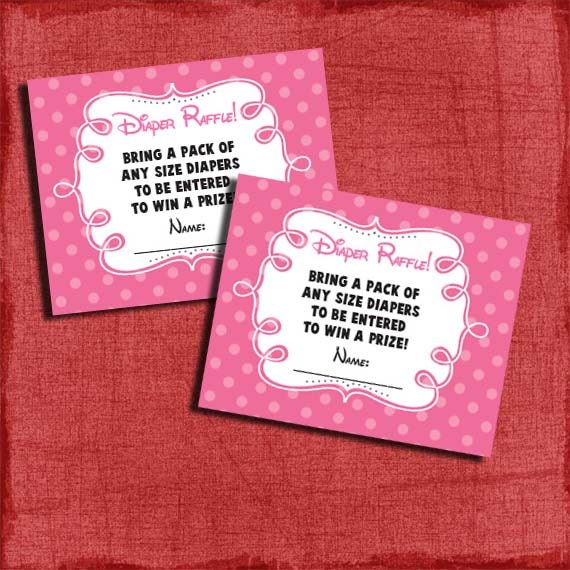 Printable Baby Shower Diaper Raffle Tickets, Matches Minnie Mouse Invite -DIY Il_570xn