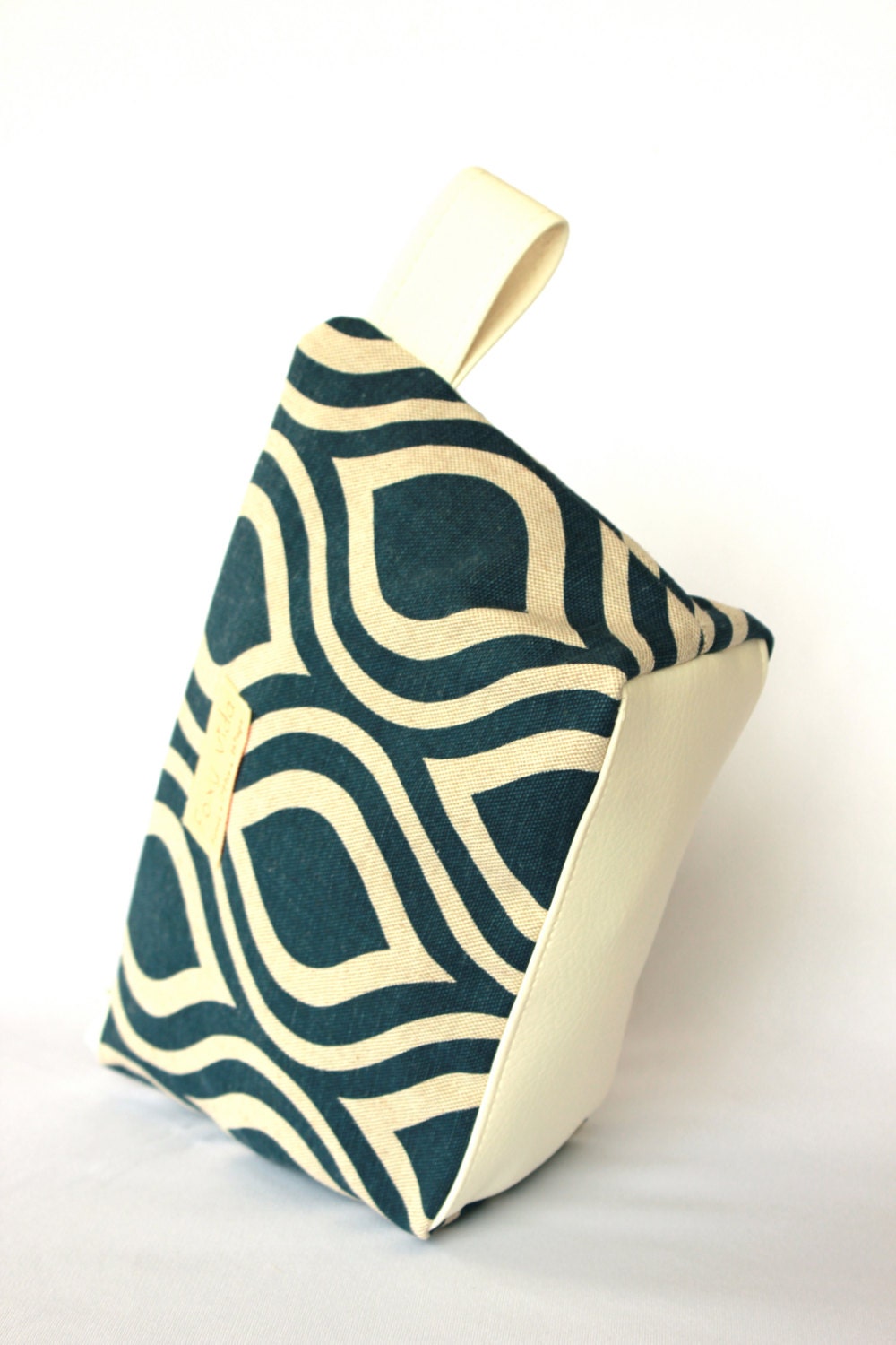 Gypsy Bag, Makeup Bag, Wet Bag with Waterproof lining Navy Color Block