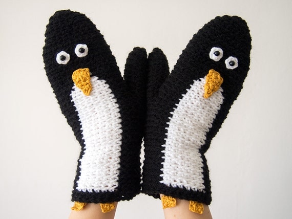 PENGUIN MITTENS / GLOVES - Free Shipping Worldwide