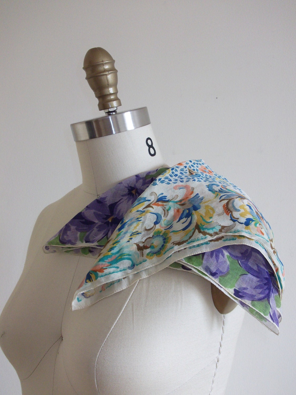 Floral Handkerchief Duo /// 50's Vintage
