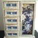 Vintage Large Snow Flake Cream/Purple Wooden Jewelry Box (Music Box)