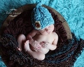 Newborn Hat - 'BUTTONS and BURLAP' line - 'CLOUD' - hand-knit baby hat - photo prop - knitbsarah - Stitches by Sarah