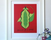 Peas in a pod papercut print - A3 - wedding, anniversary, baby, engagement
