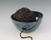 Blue Yarn Bowl / Knitting Bowl / heart cutouts / Mother's Day Gift