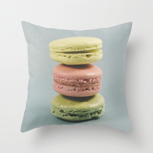 Macaron Pillow cover - 16x16 pillow case - macaron accent pillow case - french macaron tower - girly pillow - nursery decor - girl bedroom