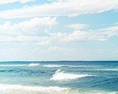 Ocean photography  - nautical decor print 8x8 - beach scene ocean photography summer teal blue australian beach vwaves ocean sea