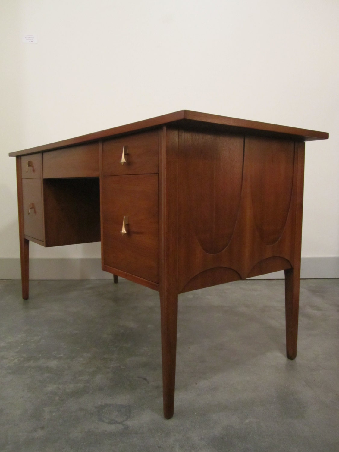 Mid Century Restored Broyhill Brasilia Walnut Desk