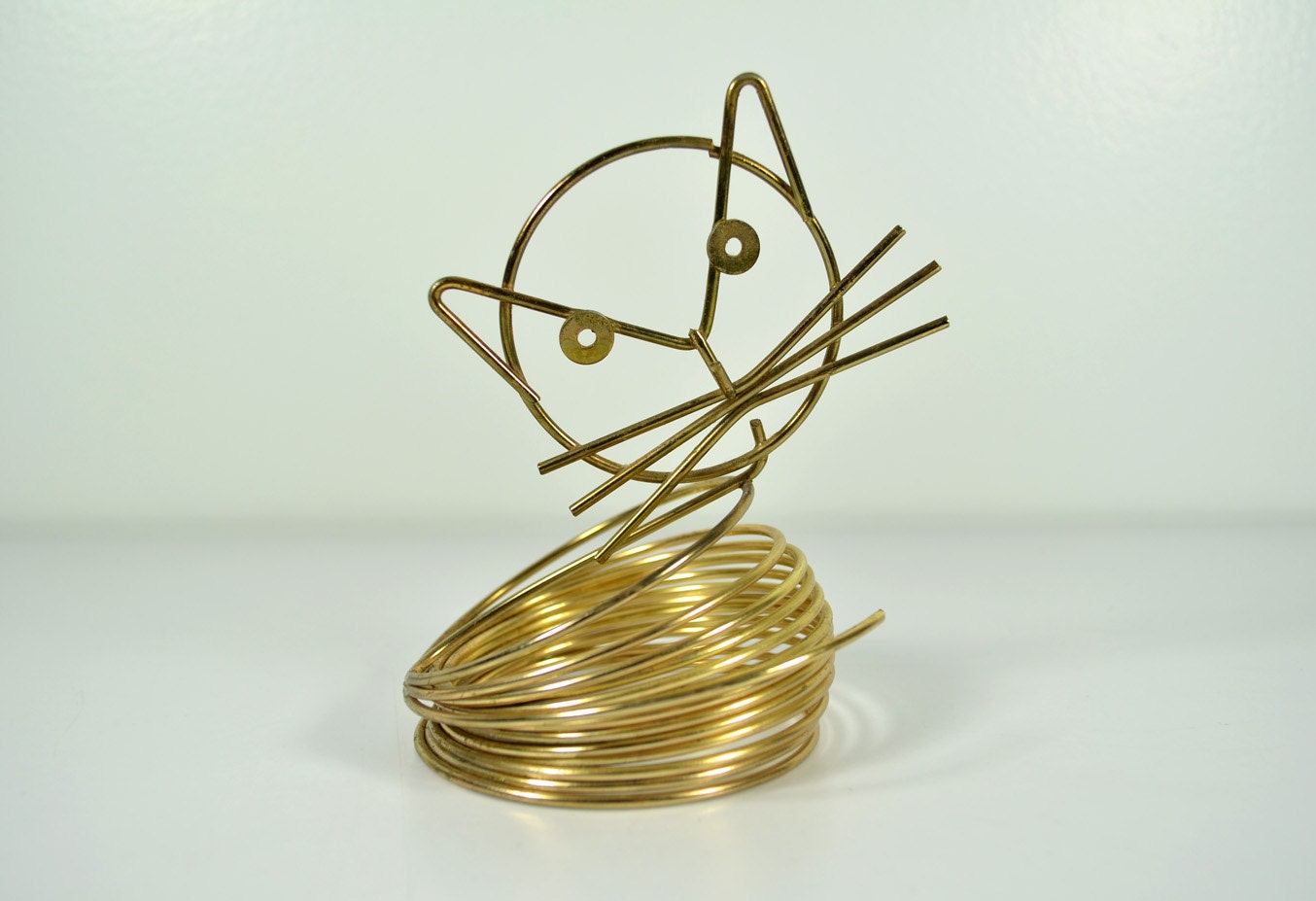 Vintage Cat Wire Photo, Letter, Mail Holder