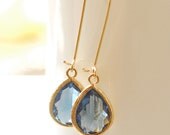 Blue Sapphire Bridesmaid Gifts Bridal Jewelry Drop Earrings Dangle Earrings Jewelry Bridal Accessories Bridesmaid Set Limon Bijoux