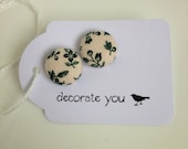Green Leaves Fabric Earrings