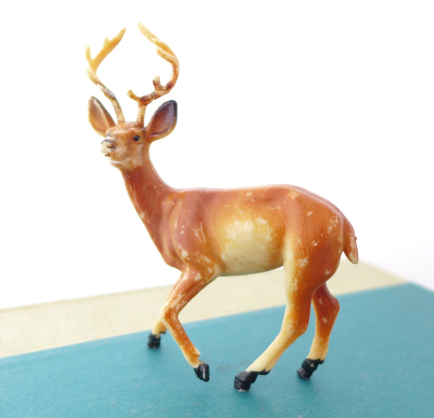 Vintage Plastic Deer Figurine, Perfect Patina