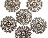 Square Filigree Stamping, Chocolate Ox, Item03759