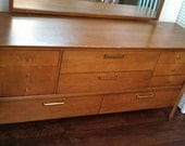 Vintage Drexel Triple Dresser Mid Century Retro with Mirror SOLID wood