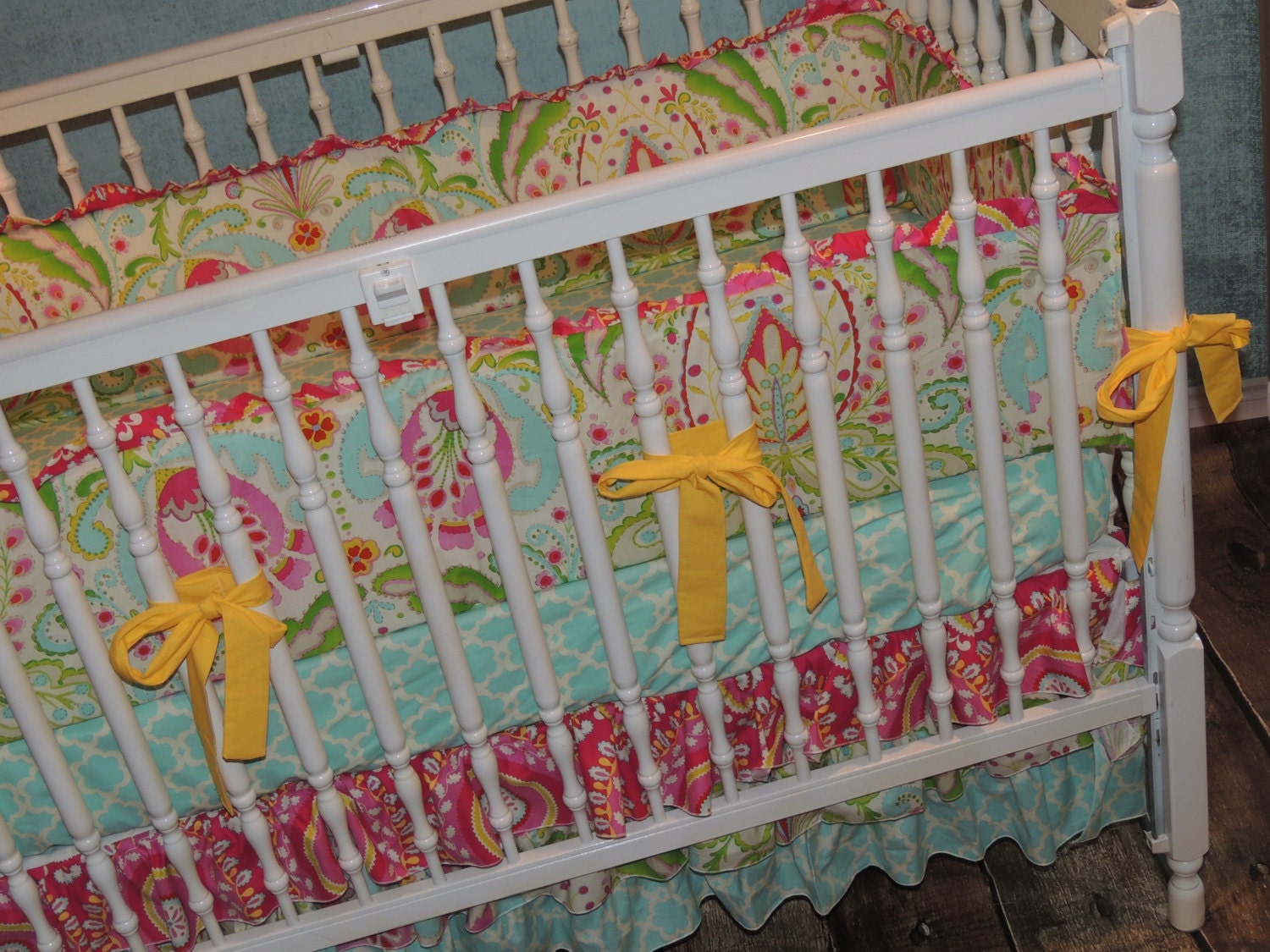 Custom Designed Crib Bedding Using Dena Fishbein's Kumari Garden