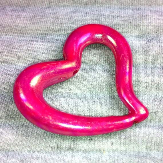 Acrylic AB Style Heart Beads (Hot Pink ) ( 4 Pieces ) Jewelry Making Supplies Crafts - KarPenaEnterprises
