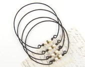 White Pearl Bridesmaid Bracelet with Rhinestone Rustic Wedding Jewelry