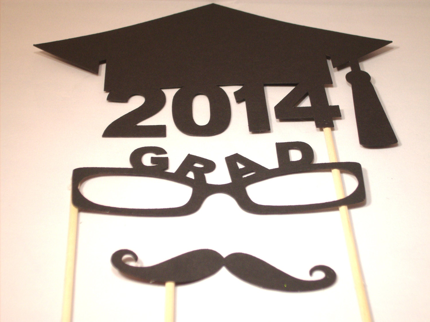 Ready to Ship for Graduation Party  Photo booth Photo Props - Set of 3 - Graduation Hat - Graduation Glasses - Class of 2013