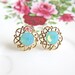 Mint Earrings Studs Mint Swarovski Crystal Earrings Gold Plated Tiffany Blue Mint Turquoise Rhinestone Studs Earrings