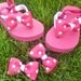 Miss Mouse flip flops and matching bow-toddler big girl birthday party favors-disney inspired and sandals and hair accrssories