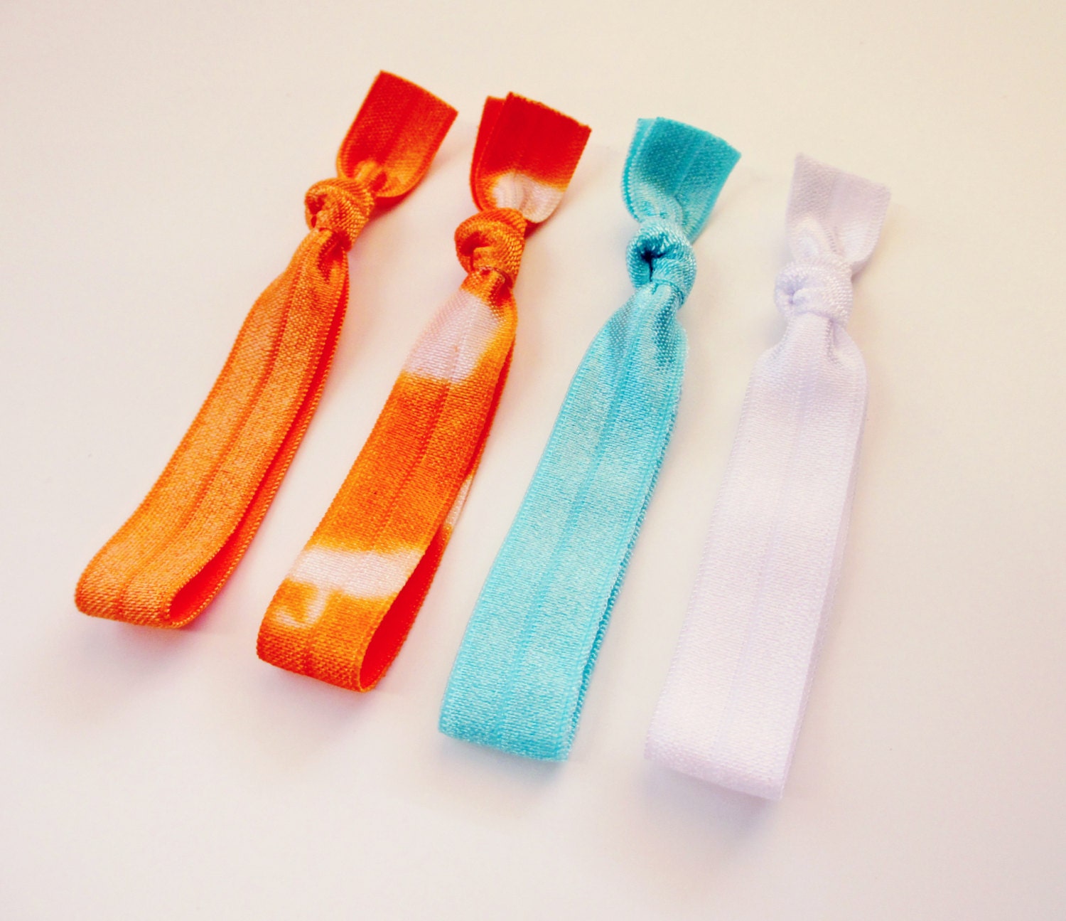 Elastic Hair Ties, Set of 4, Orange Cream Collection